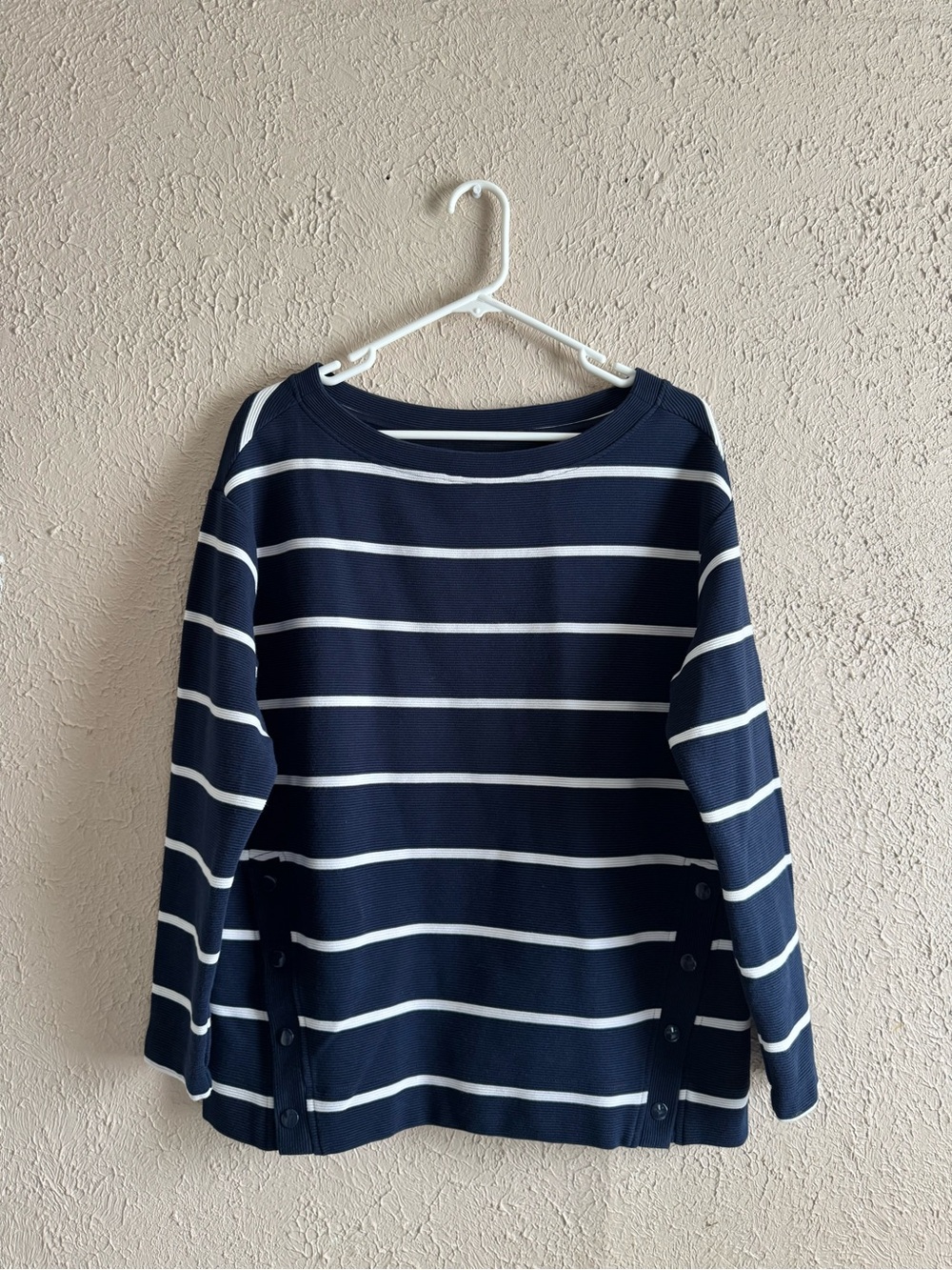 Navy and White Striped Boatneck Sweater